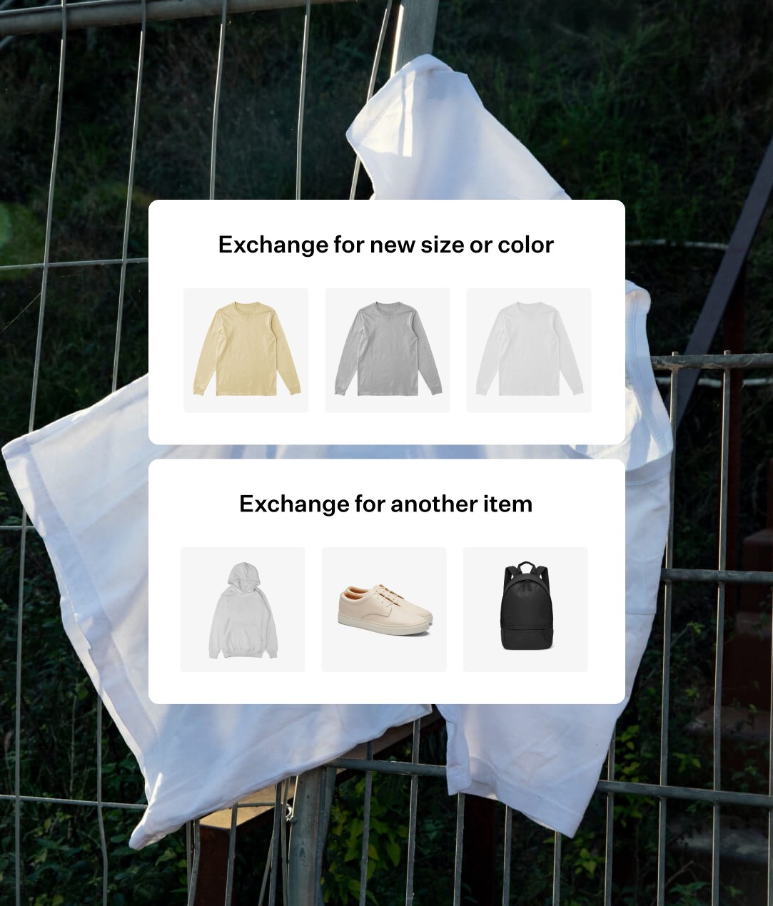 Exchange Optimized Flow, for new size, color or another item