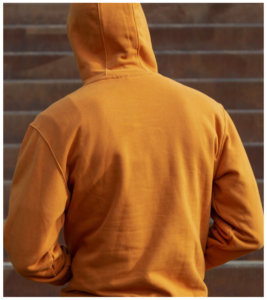 Man in a orange hoodie