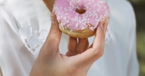 Donut with pink topping