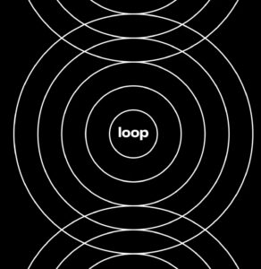 loop in white circles with black background