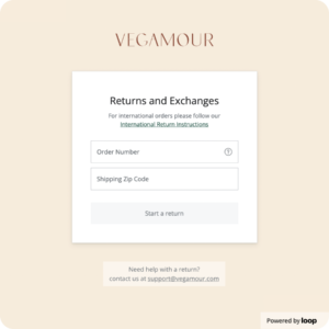 Returns and Exchanges Portal - Vegamour