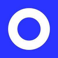 loop logo, blue background